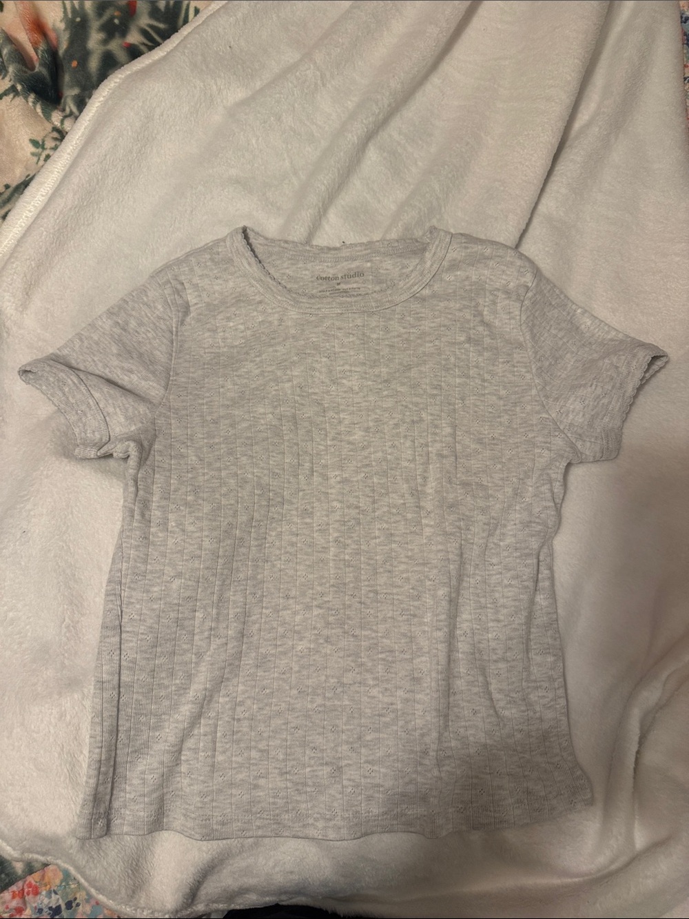 Kids Short Sleeve Heather Gray Ribbed Tee